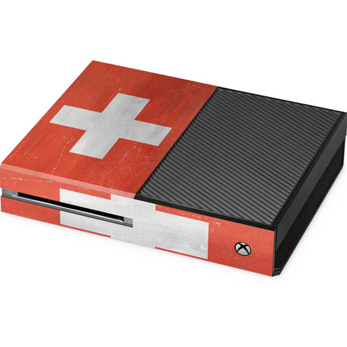 Switzerland Flag Distressed Xbox One Console Skin